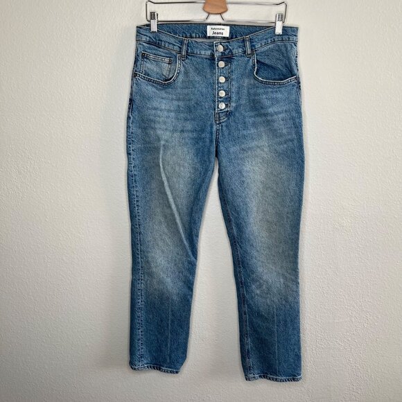 Reformation Jeans Womens Liza High Straight Button Fly Jean Size 31 - Picture 5 of 13